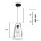 Westinghouse Pendant 60W Kewadin, Matte Black Clear Bell Glass 6130100 - alternate 2